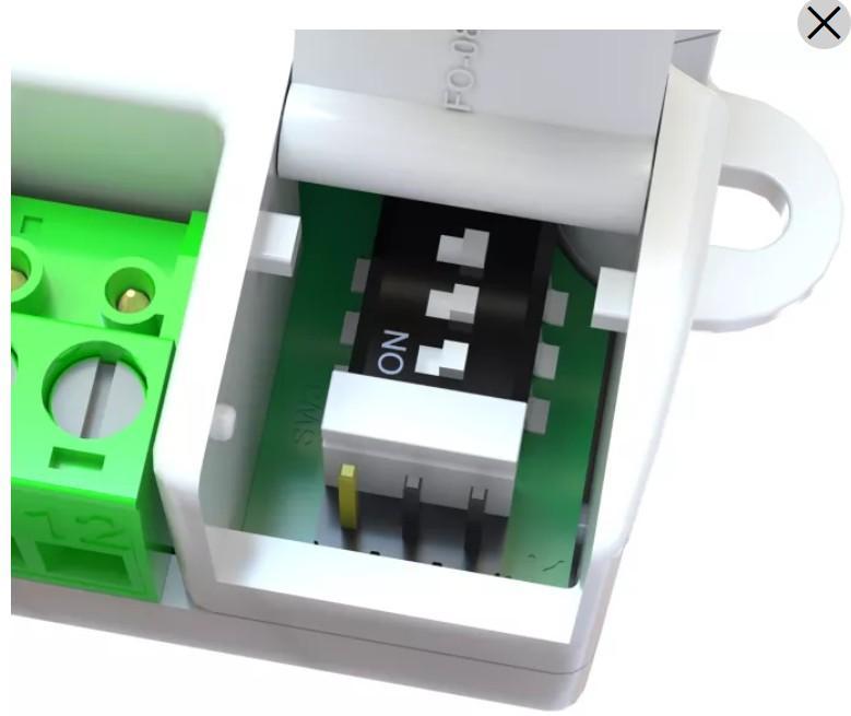 dettaglio dip switch configurazione uscita modulo notifier