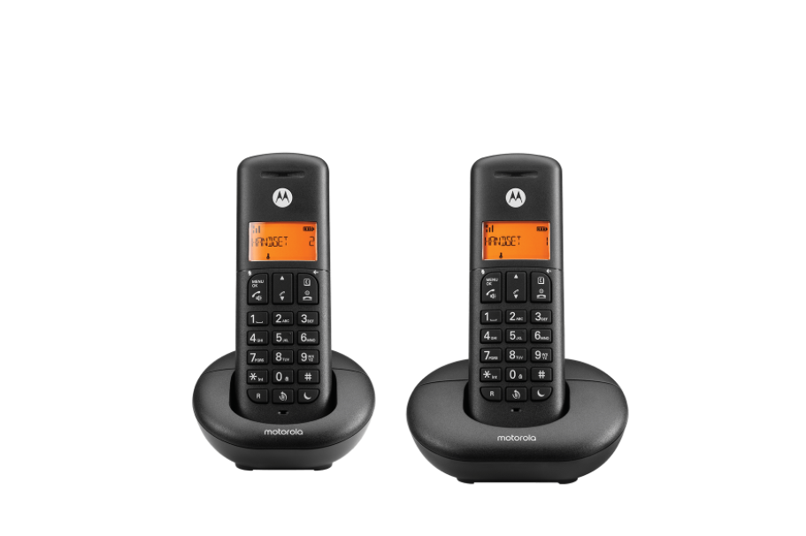 telefono cordless doppio motorola con display retroilluminato per uso domestico o ufficio