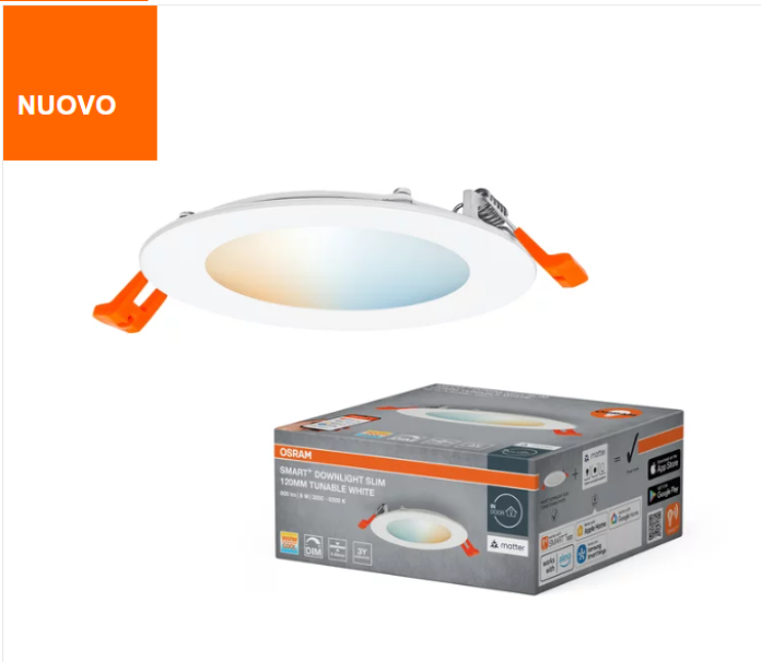 downlight led wifi smart ledvance con confezione e lampada a luce regolabile tunable white applicazione domotica