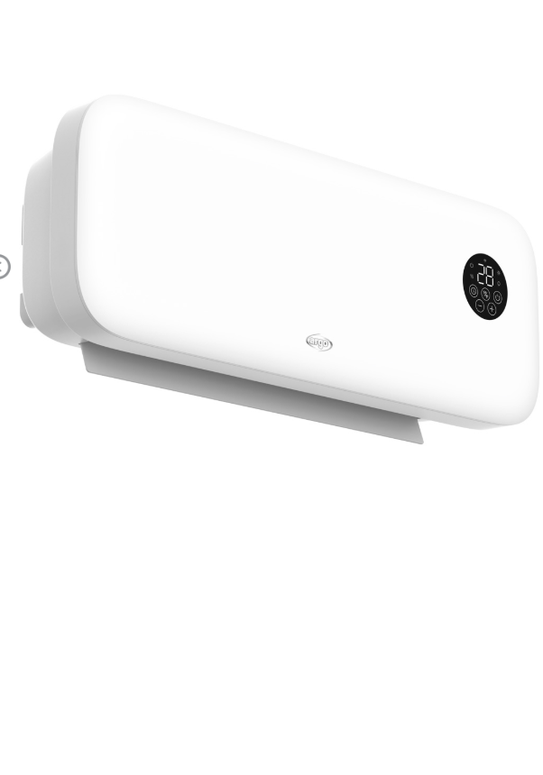 Termoventilatore ceramico smart WiFi da parete bianco moderno con display touch