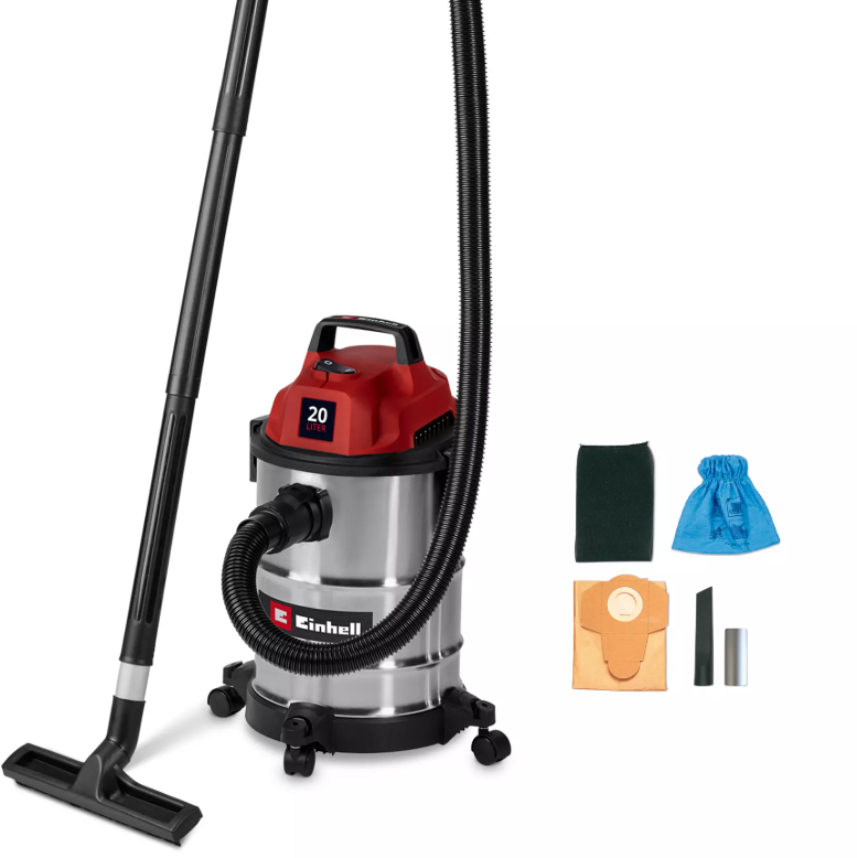 Bidone aspiratore solidi e liquidi Einhell capacitu00e0 20 litri per casa e officina