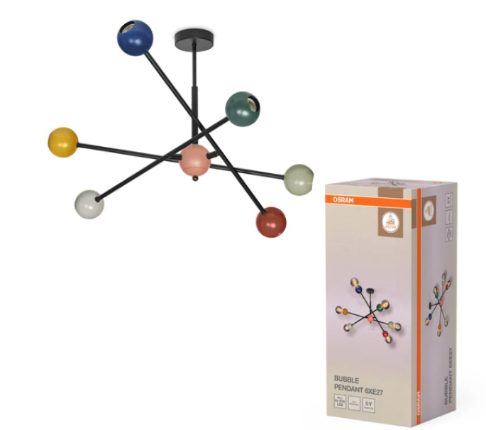 Lampada LEDVANCE Bubble sospesa multicolore con confezione, design per illuminazione interni