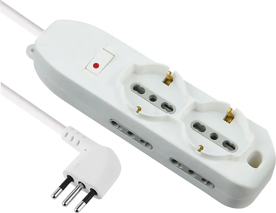 Multi presa 2m ELECTRALINE 2P+4B BIANCA - 62047 01