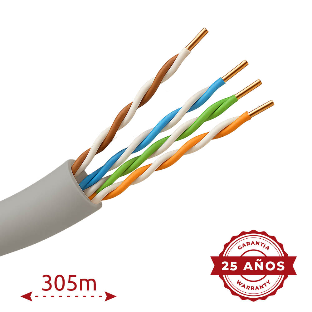 dettaglio fili rame cavo UTP Cat5E AWG24 305 metri installazione reti ethernet visione interna guaina