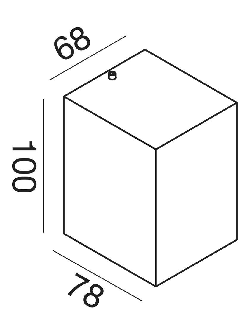 disegno tecnico applique da esterno dimensioni 100 68 78 mm