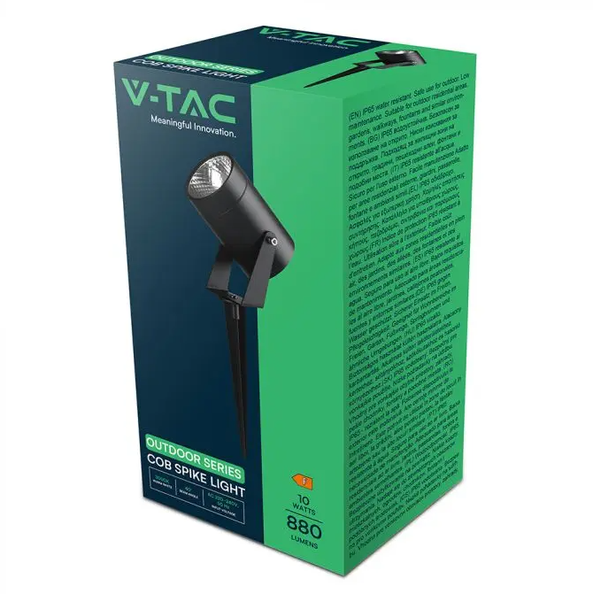 Faretto LED da giardino a picchetto V-TAC 10W nero per esterni protezione IP65
