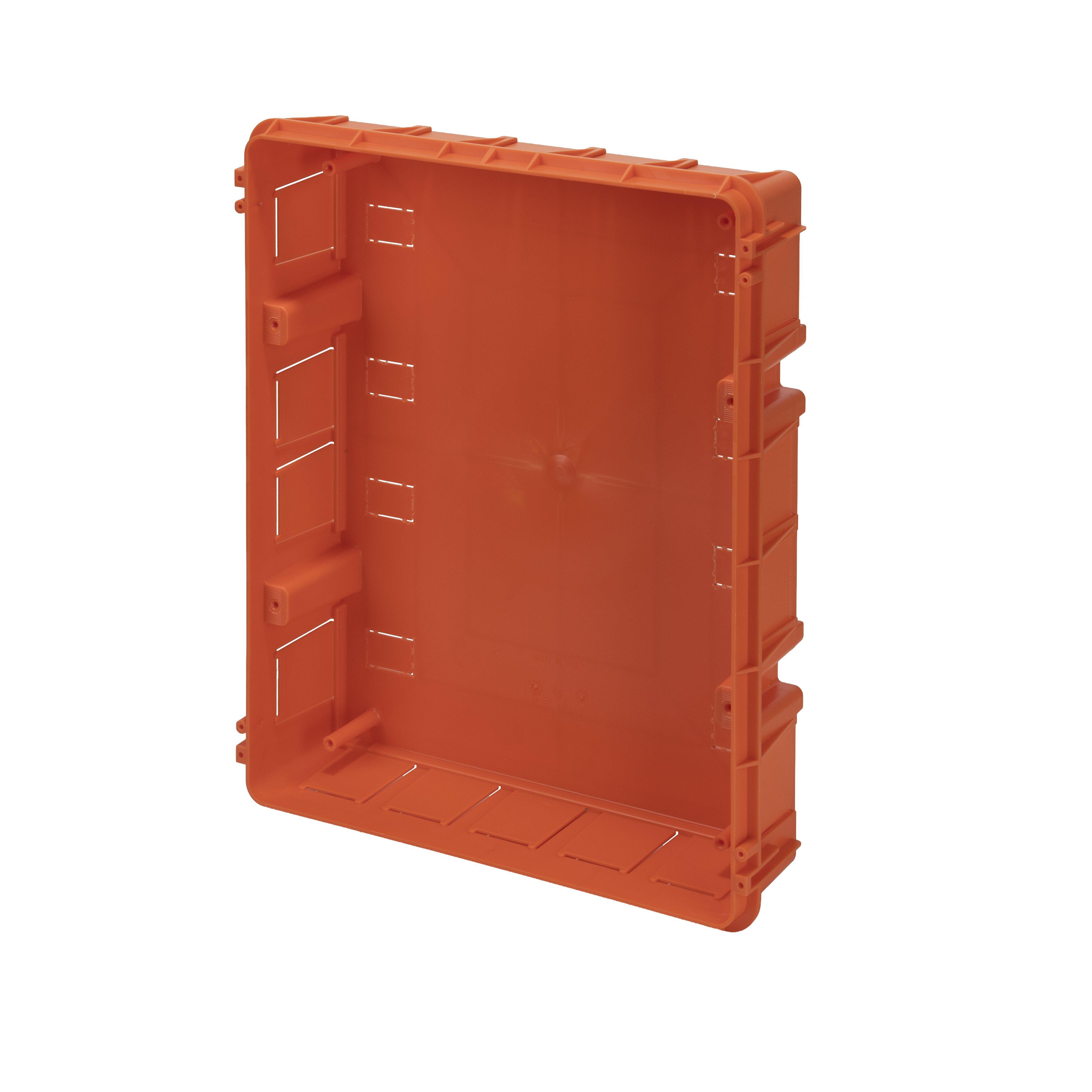 fondo centralino da incasso 24 moduli din in muratura arancione