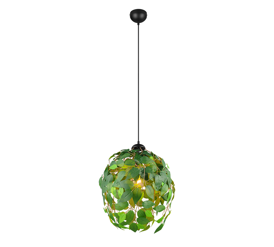 lampada sospensione design foglie verdi plastica regolabile trio lighting arredamento moderno