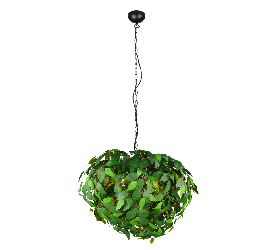 lampada a sospensione decorativa con foglie verdi regolabile trio lighting montaggio a soffitto design moderno