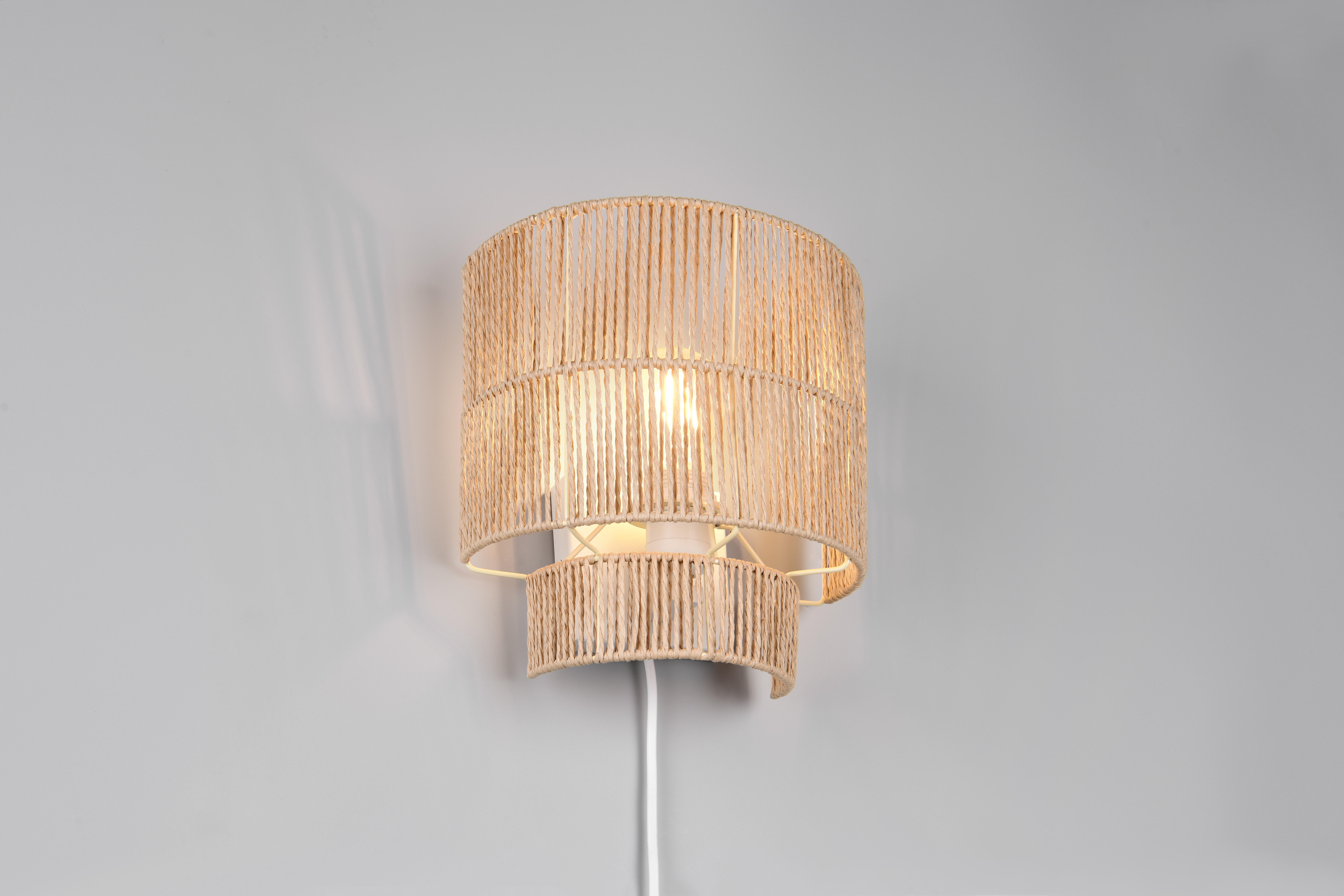 applique da parete in filato di carta marrone design naturale per interni