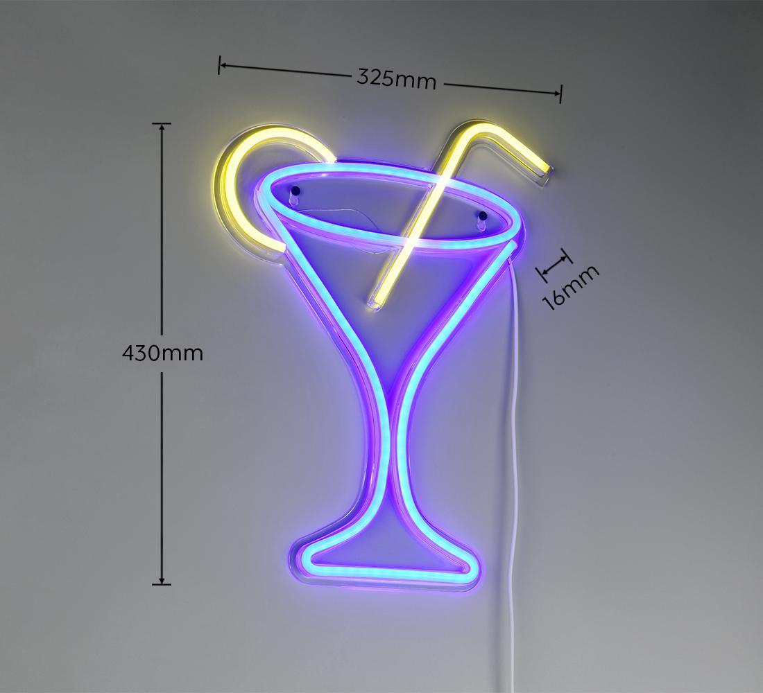 applique led a parete forma cocktail con misure 325 mm 430 mm profondita 16 mm