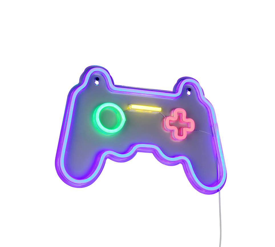 applique led gamer a forma di controller multicolore