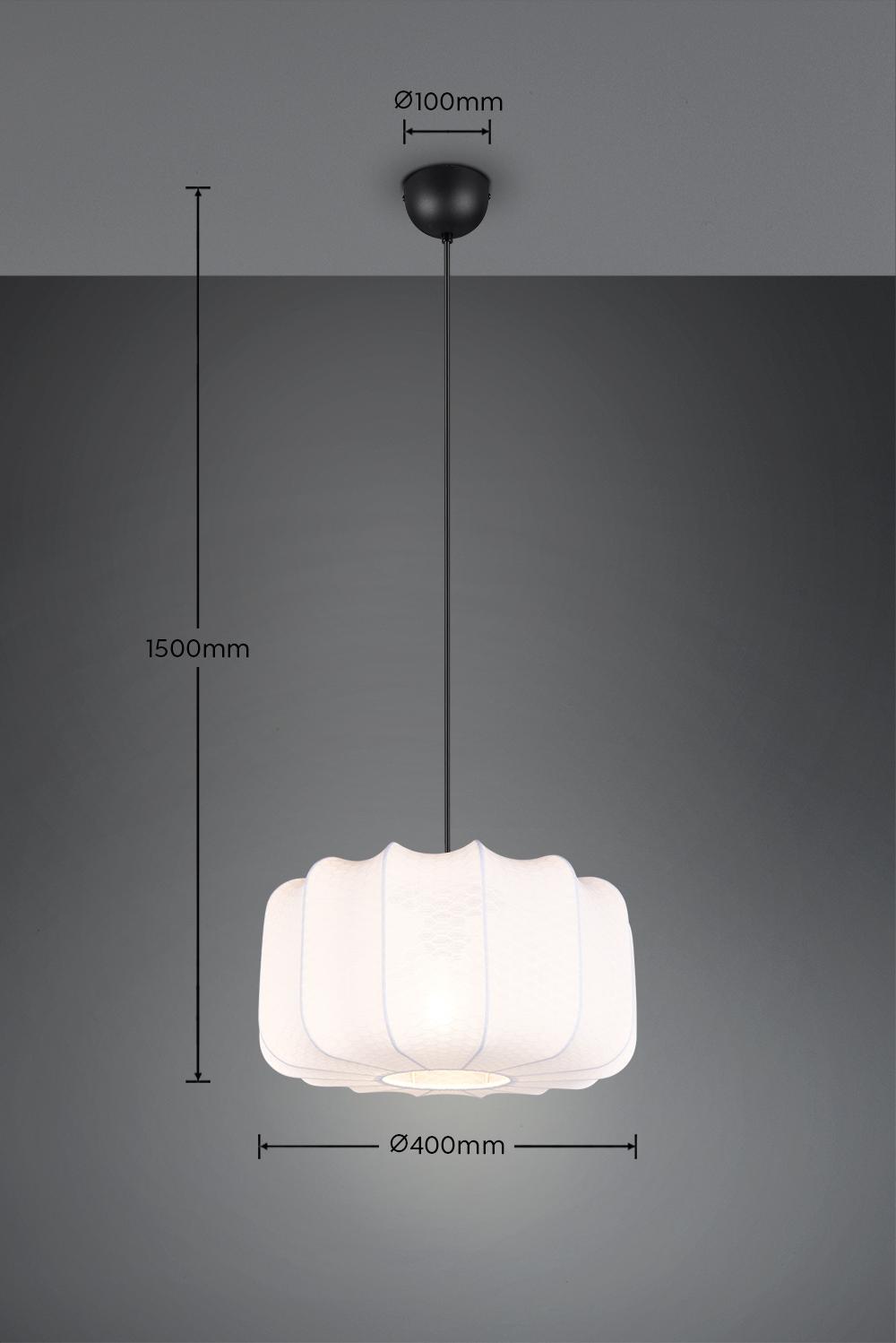 dettaglio lampada sospensione trio lighting r31971901 con misure 150 cm altezza e 40 cm diametro