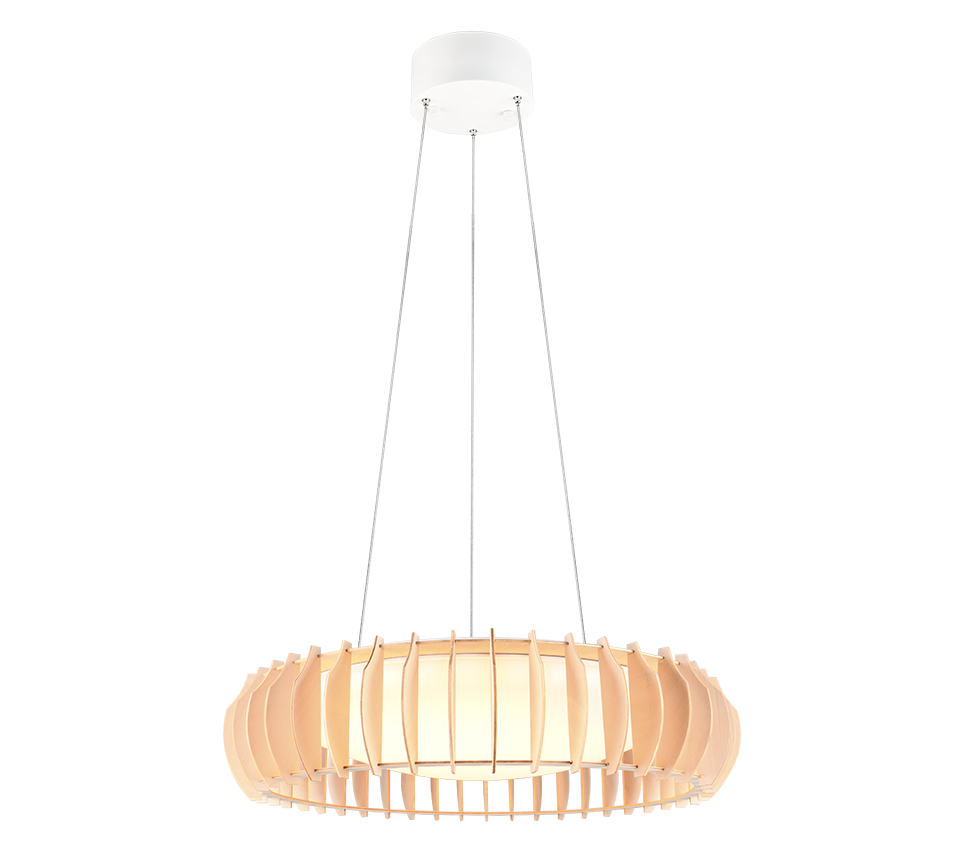 lampada a sospensione led design regolabile bianco legno trio lighting