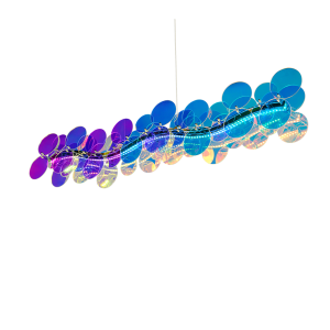 Lampadario sospensione led regolabile 86x150 cm trasparente iridescente r33681153