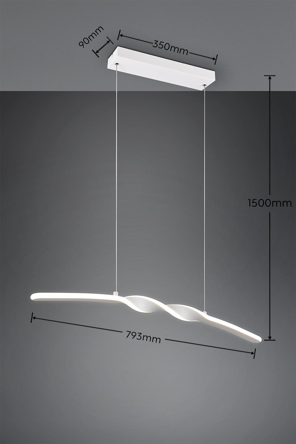 dettaglio lampada sospensione led trio lighting r35791131 vista frontale struttura bianco opaco