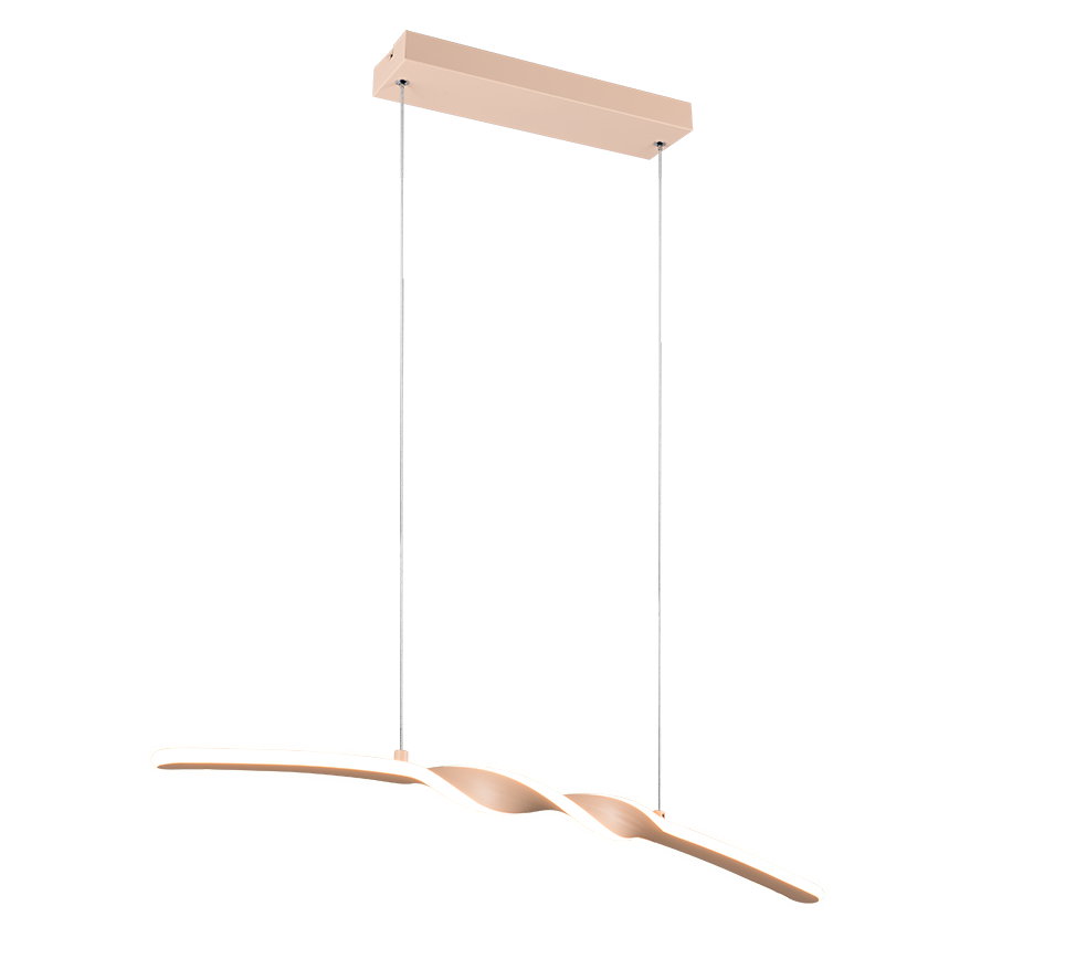 vista laterale lampada a sospensione led trio lighting ginko sabbia metallo stile moderno