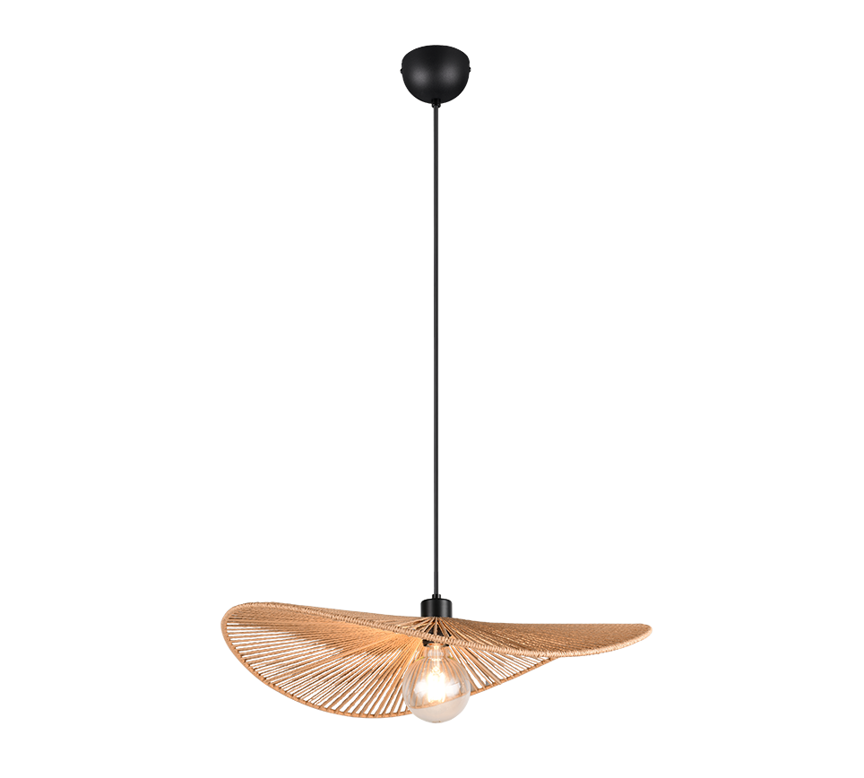 sospensione filato di carta marrone design naturale trio lighting regolabile per ambienti interni