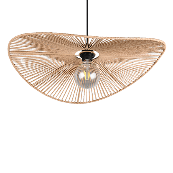 dettaglio lampada sospesa carta marrone moderna per soggiorno e cucina