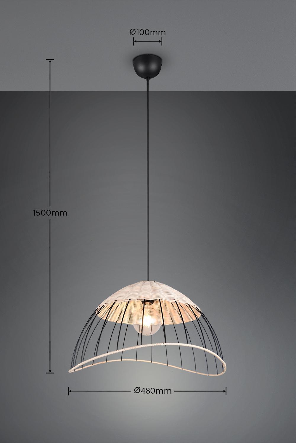 Lampada a sospensione regolabile con dimensioni 48 cm e altezza fino a 150 cm