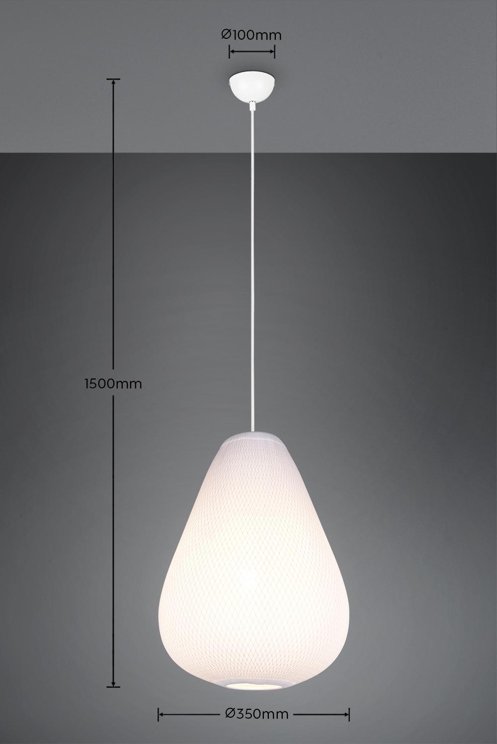 lampada sospensione bianca in tessuto montaggio a soffitto regolabile trio lighting r36241001