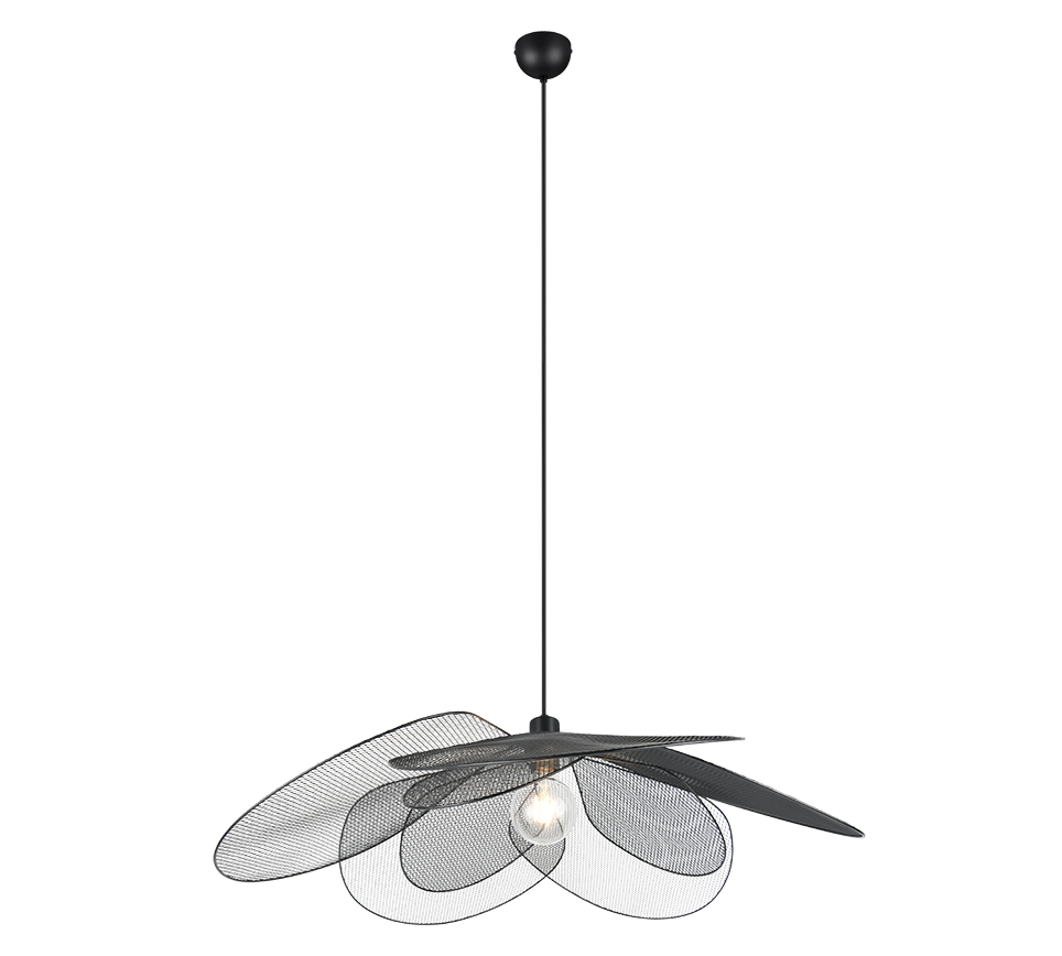 lampada sospensione design petali metallo nero regolabile trio lighting R36291032 illuminazione moderna
