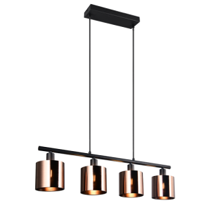 Lampada a sospensione metallo nero bronzo 4 luci  r36304064