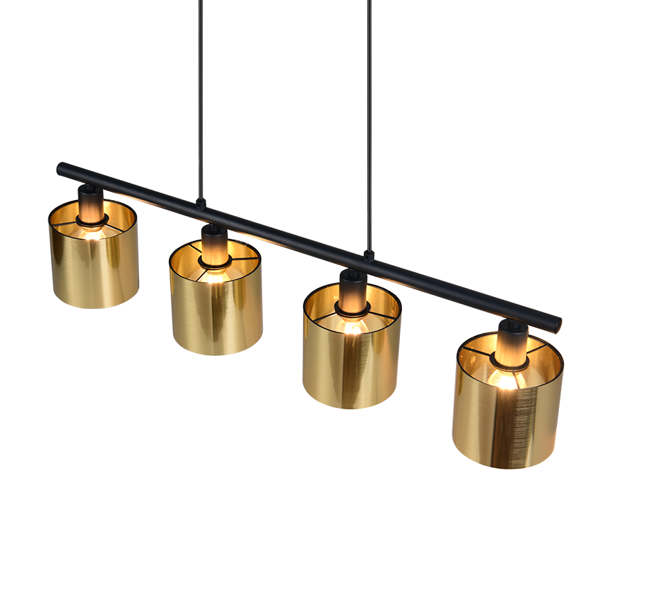lampada sospensione 4 luci design moderno metallo oro regolabile Trio Lighting per interni
