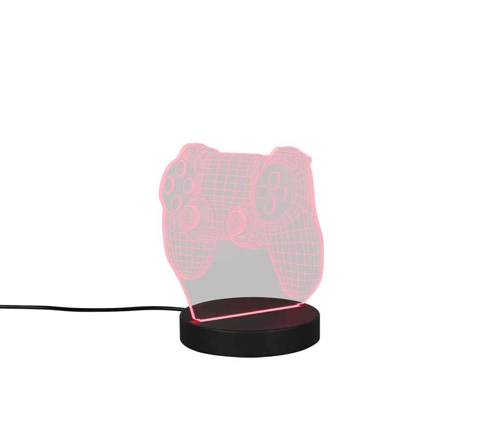 Lampada joystick LED RGB colore rosso per ambienti gaming e moderni