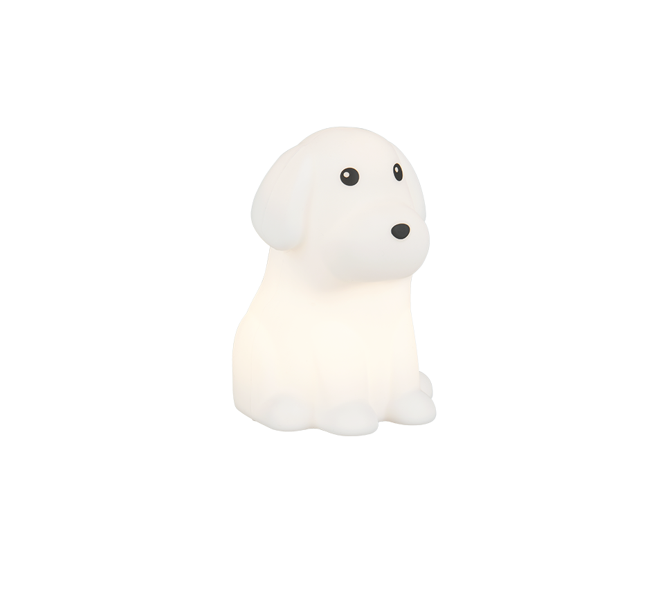 lampada da tavolo led cane bianco design cambia colore RGBW per cameretta Trio Lighting