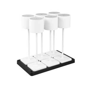 Set lampade da tavolo led ricaricabili bianco opaco r54096631 con base