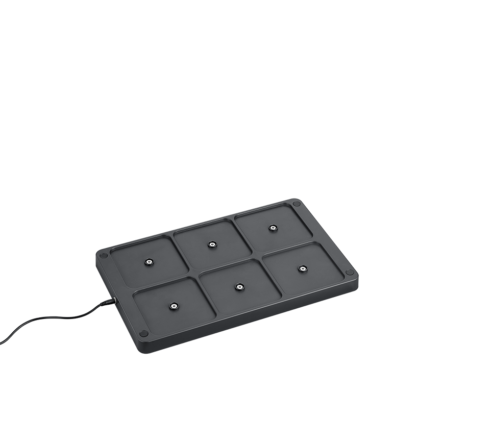 stazione di ricarica sei posti per lampade trio lighting base multipla nera professionale