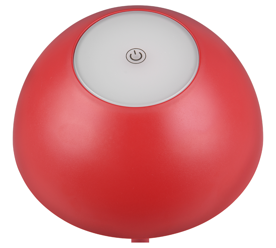 Tasto touch superiore lampada da tavolo LED rossa per regolazione intensitu00e0 luce