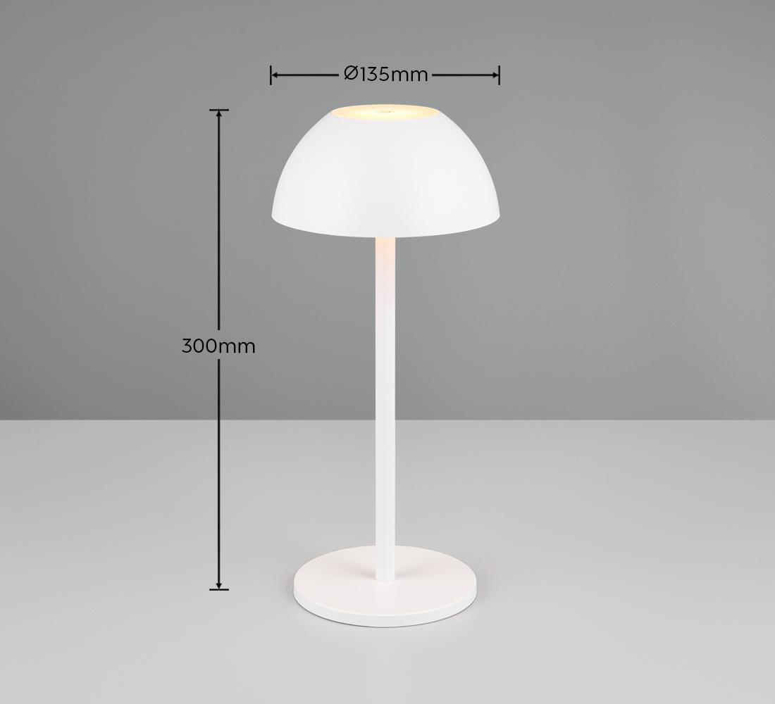 dettaglio della parte inferiore della lampada da tavolo LED bianca con ingresso USB per ricarica