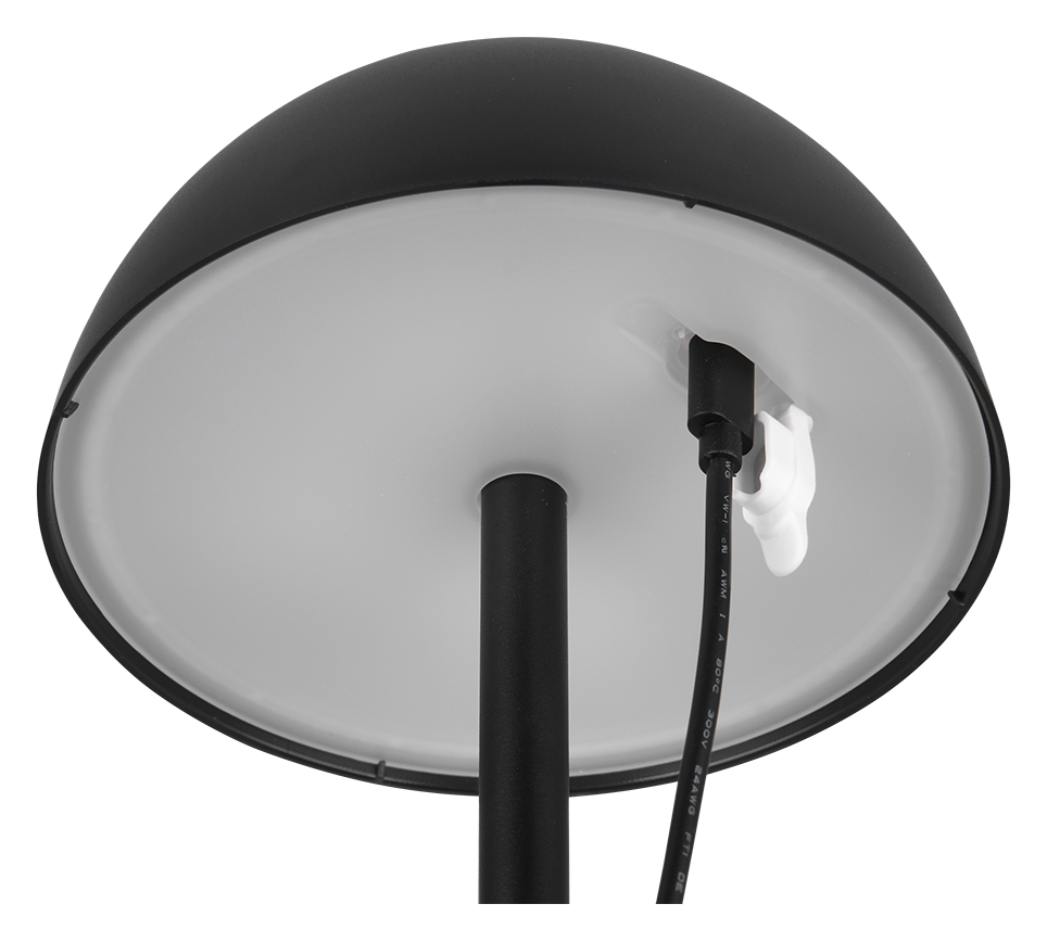 misure lampada da tavolo led ricaricabile nero opaco altezza 30 cm diametro 13,5 cm