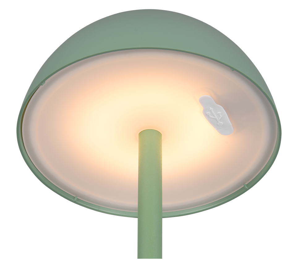 Particolare luce LED soft up&down lampada da tavolo ricaricabile verde pistacchio