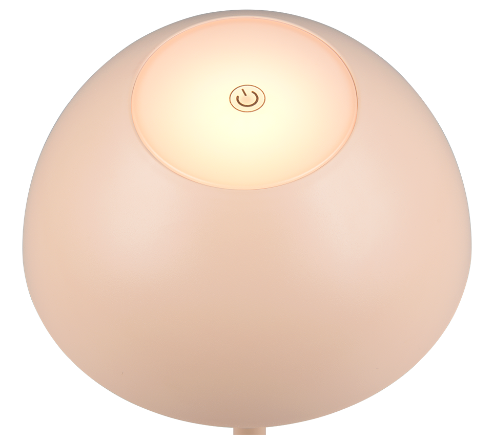 diffusione luce verso il basso lampada da tavolo led sabbia trio lighting usb ricaricabile