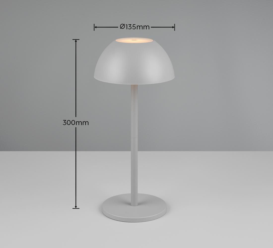 Lampada da tavolo LED ricaricabile touch grigio design IP54 Trio Lighting