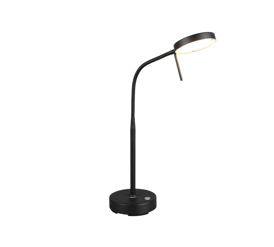 lampada da tavolo led ricaricabile metallo nero trio lighting stile moderno