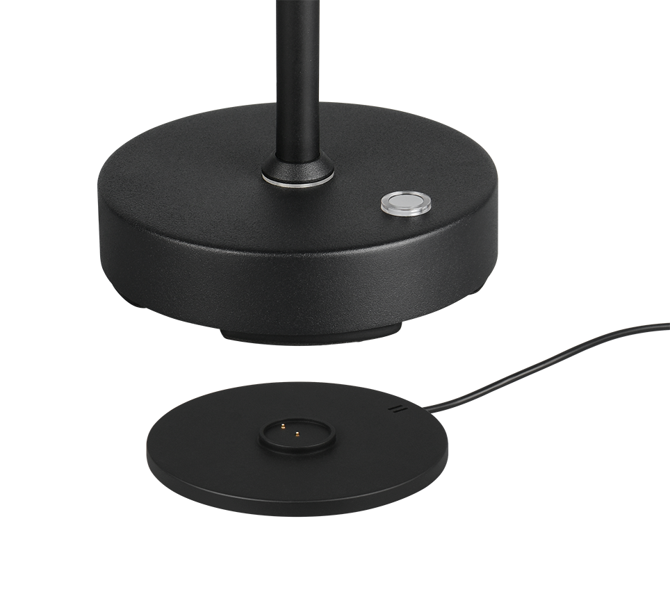 dettaglio base lampada tavolo led stazione di ricarica usb c trio lighting