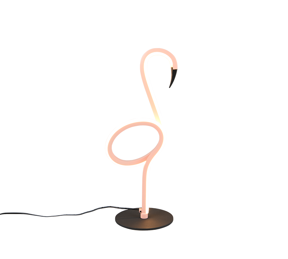 lampada da tavolo led fenicottero rosa design moderno trio lighting