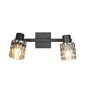 Barra faretto 2 spot orientabili metallo nero r86422032