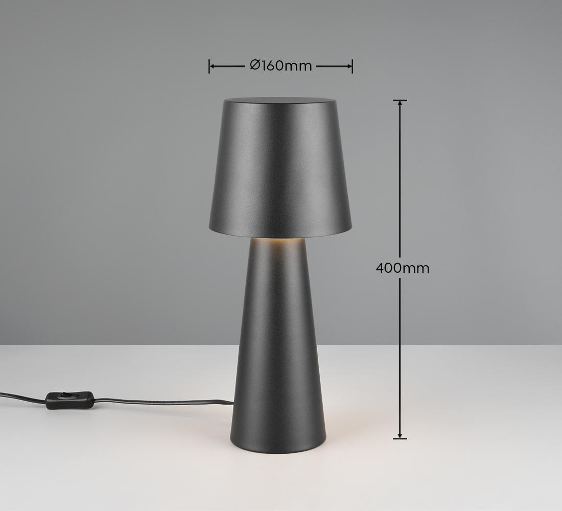 trio lighting lampada tavolo metallo nera attacco e27 40 cm trio lighting - 562900132 - foto 2