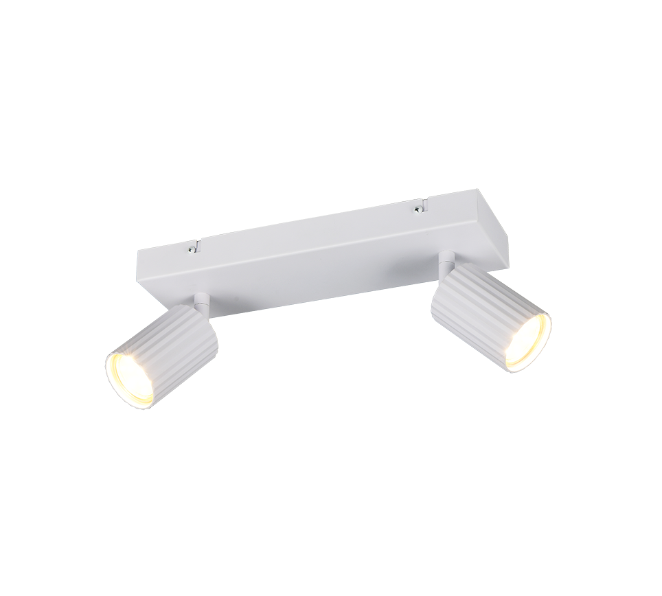 faretto barra doppio spot orientabile metallo bianco per parete o soffitto design Trio Lighting