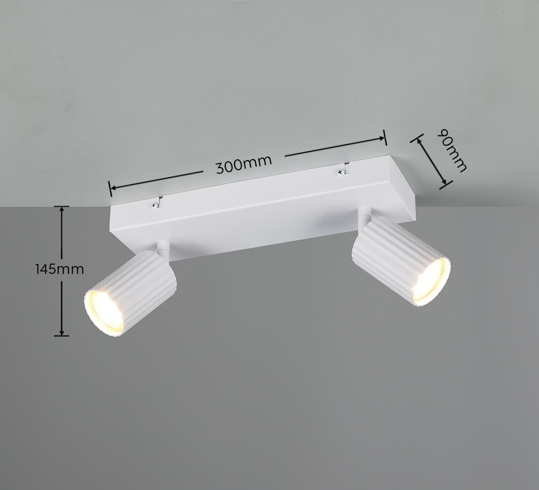 barra con due faretti orientabili dimensioni 30 cm 14.5 cm 9 cm Trio Lighting Soka bianco opaco