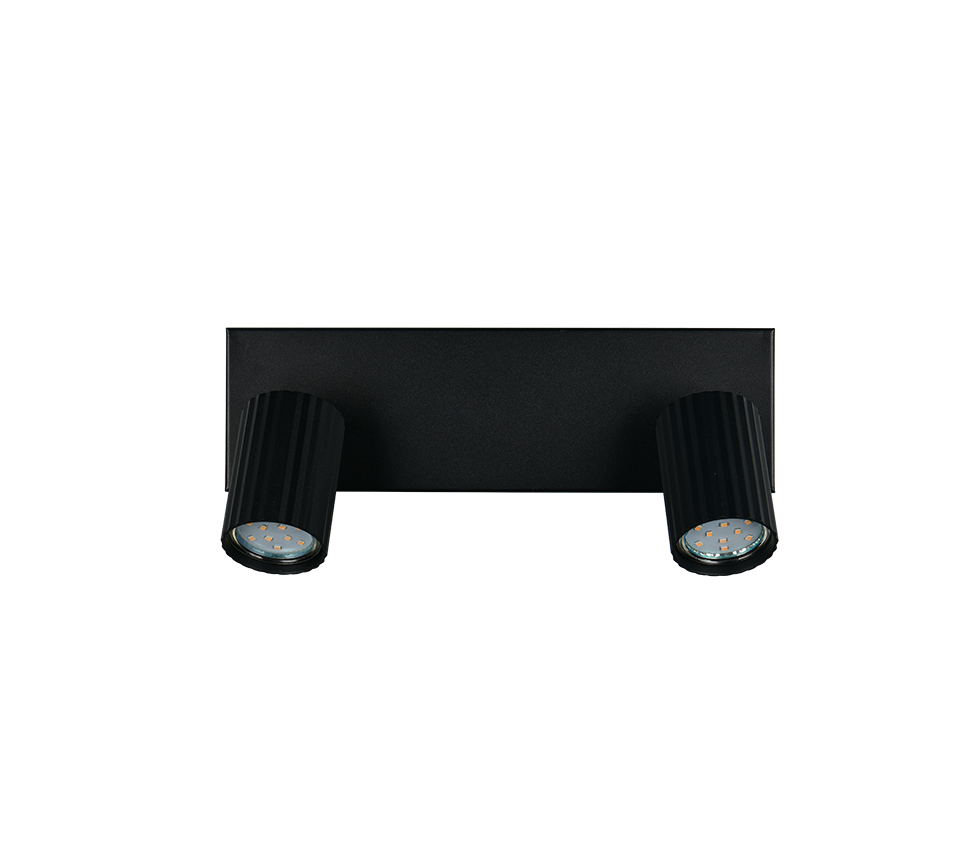 barra faretto doppio spot orientabile metallo nero Trio Lighting per montaggio parete o soffitto
