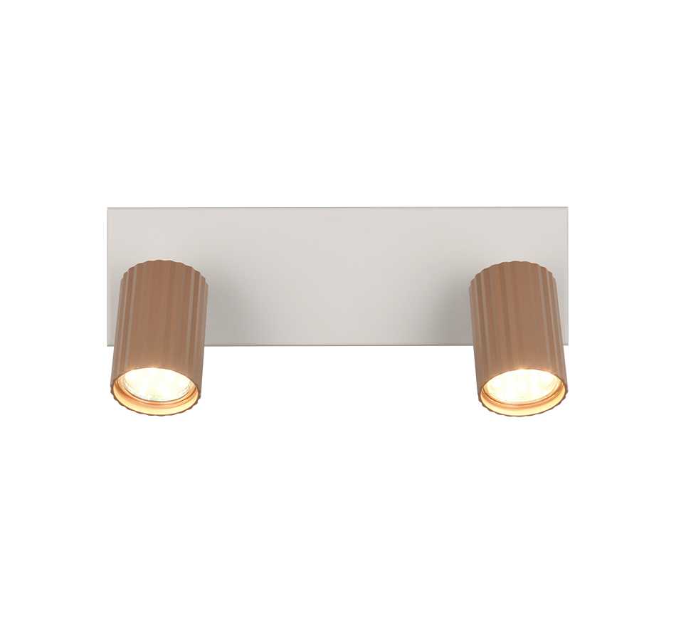 barra faretto a due spot orientabili metallo caffu00e8 per soffitto e parete trio lighting