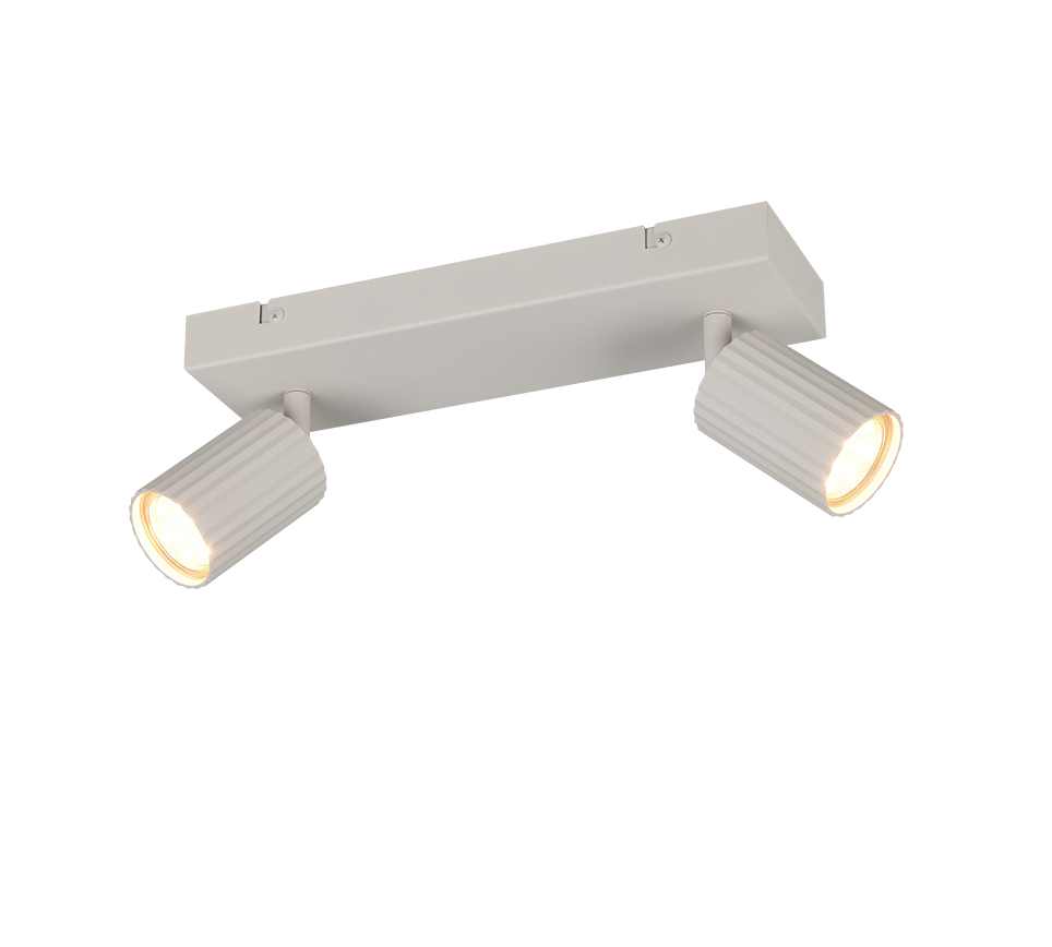 Faretto barra a soffitto o parete con 2 spot orientabili metallo grigio Trio Lighting prospettiva