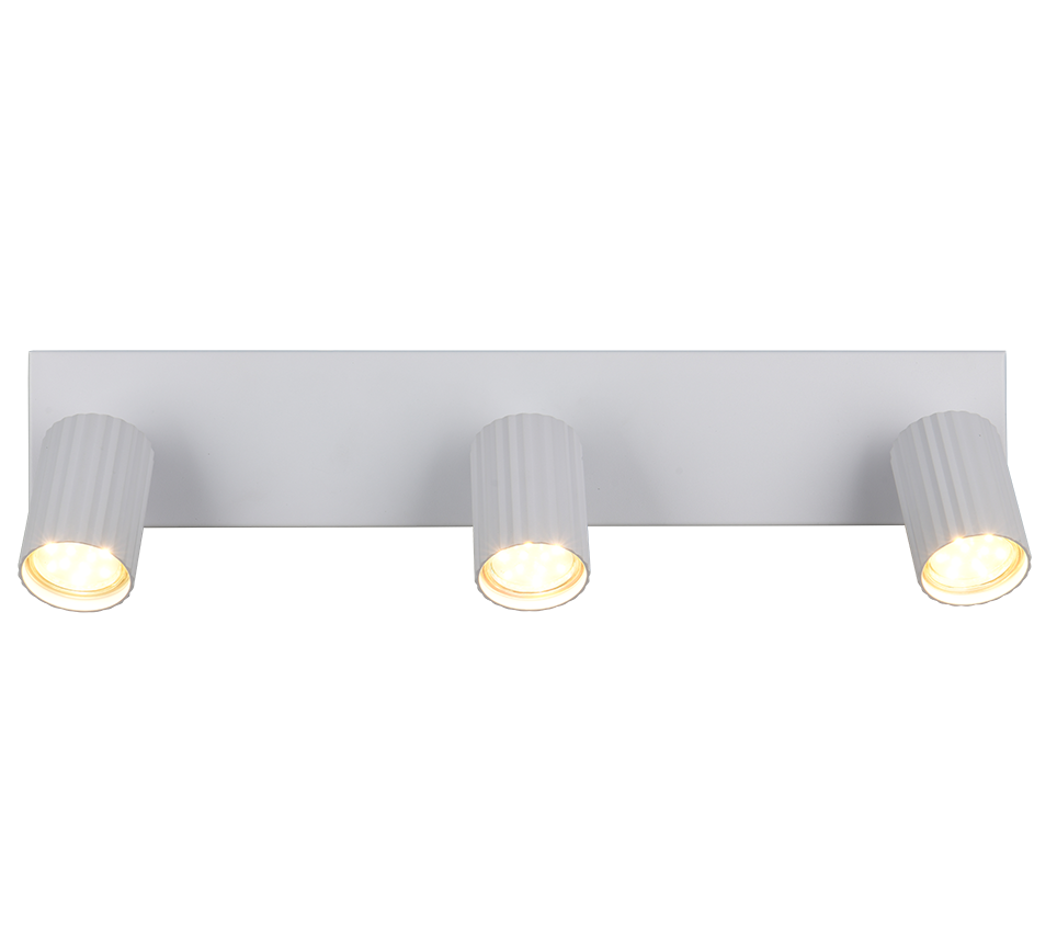 barra faretto trio lighting 3 spot orientabili metallo bianco per interni moderni