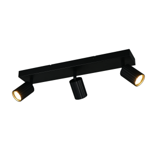 Barra 3 spot orientabili metallo nero opaco  867700332